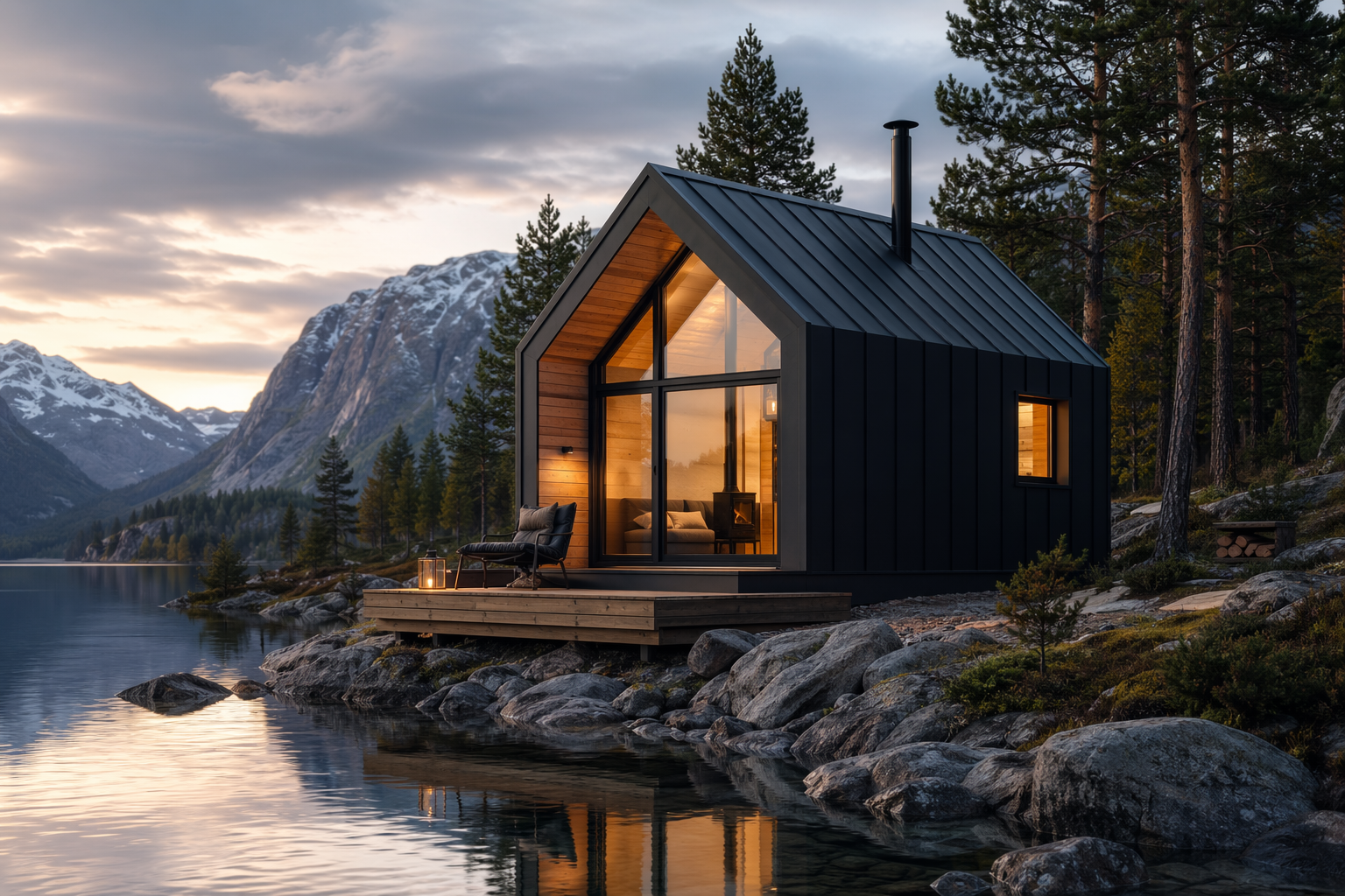 The Fjord Glass Cabin in Winter