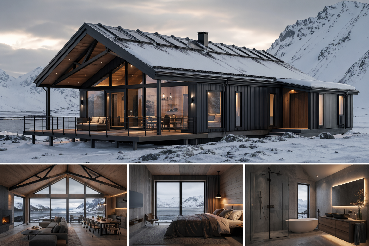 Eco friendly modern architecture in nature